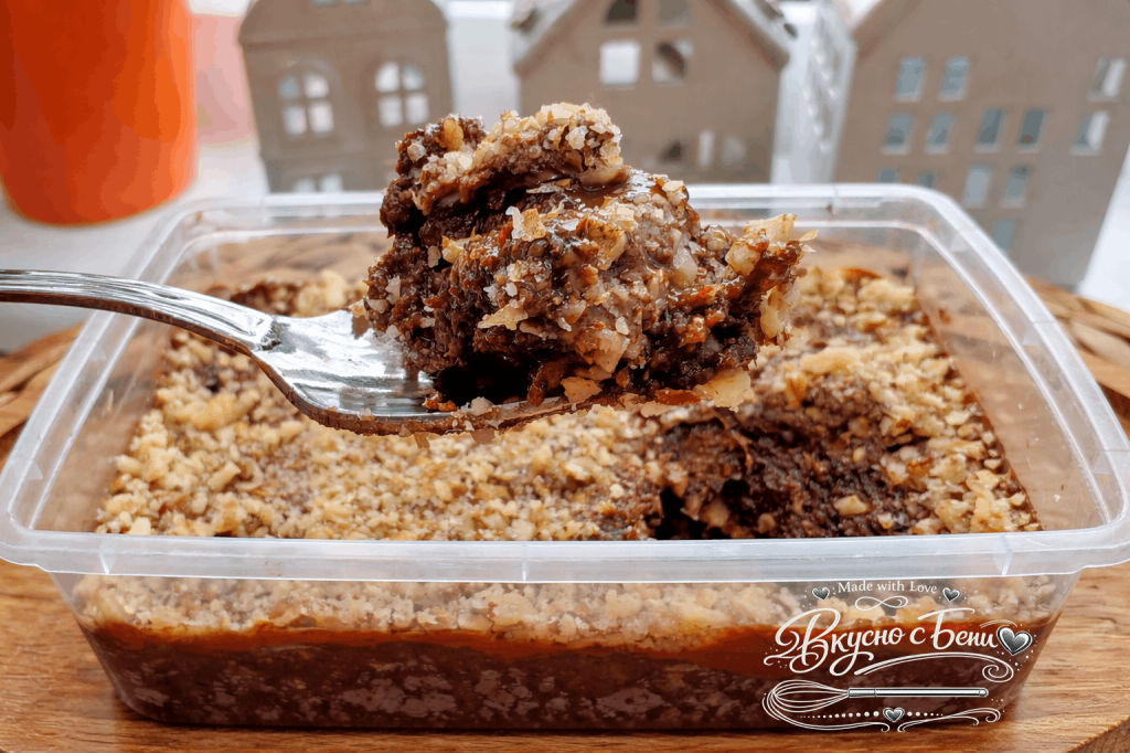 🍫 Шоколадов сладкиш с оризовки и банан (без печене)